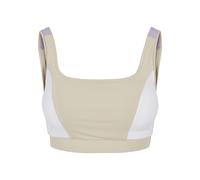 Bügel-BH URBAN CLASSICS "Urban Classics Damen Ladies Color Block Bra", Damen, Gr. XL, Cup 0, beige (softseagrass, weiß, lila), 80% Polyamid, 20% Elasthan, BHs Bügel-BH (90982449-XL) softseagrass, weiß