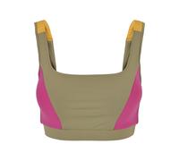 Bügel-BH URBAN CLASSICS "Urban Classics Damen Ladies Color Block Bra", Damen, Gr. XL, Cup 0, khaki, brightviolett, magimango, 80% Polyamid, 20% Elasthan, BHs Bügel-BH (54743804-XL) khaki, brightviolet
