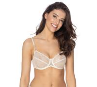 VIANIA! Bügel-BH 214462 Carmen mit sexy Vollspitze genäht transparent durchsichtig Farbe Cream, Größe:75, Cup:B