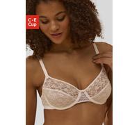 Bügel-BH VIVANCE, Damen, Gr. 70, Cup D, weiß, Obermaterial: 88% Polyamid, 12% Elasthan, BHs Bügel-BH, aus blumiger Spitze, im hübschen Balconnet-Schnitt, Dessous (75185467-70)