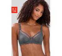 Bügel-BH VIVANCE, Damen, Gr. 75, Cup F, grün (khaki), Spitze, Obermaterial: 92% Polyamid, 8% Elasthan, BHs Bügel-BH, mit hübschen Spitzenträgern, sexy Dessous (30380425-75) khaki