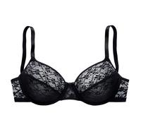 Bügel-BH VIVANCE, Damen, Gr. 80, Cup D, schwarz, Obermaterial: 88% Polyamid, 12% Elasthan, BHs Bügel-BH, aus blumiger Spitze, im hübschen Balconnet-Schnitt, Dessous (45210258-80) schwarz