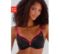 Bügel-BH VIVANCE, Damen, Gr. 95, Cup E, schwarz, Spitze, Obermaterial: 86% Polyamid, 14% Elasthan, BHs Bügel-BH, mit Bügel und hübschen Spitzeneinsätzen, Dessous (53351824-95) schwarz