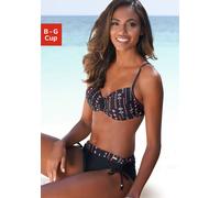 Bügel-Bikini BUFFALO, Damen, Gr. 36, Cup B, schwarz (schwarz, bedruckt), Polyamid, bedruckt, Bikini-Sets Bügel-Bikini, mit höher geschnittener Hose (26345968-36) schwarz, bedruckt
