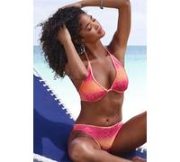 Bügel-Bikini BUFFALO, Damen, Gr. 42, Cup F, pink (pink, orange), Polyester, Recycling-Polyamid, Farbverlauf, Bikini-Sets Bügel-Bikini, mit Farbverlauf (54423116-42) pink, orange
