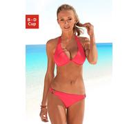 Bügel-Bikini CHIEMSEE, Damen, Gr. 42, Cup D, rot (hummer), Polyamid, unifarben, Bikini-Sets Bügel-Bikini, mit silbernem Zierring (702350-42) hummer