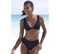 Bügel-Bikini ELBSAND, Damen, Gr. 38, Cup C, schwarz, Recycling-Polyamid, unifarben, strukturiert, Bikini-Sets, aus trendiger Rippware (70464046-38) schwarz
