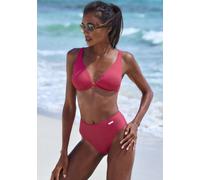 Bügel-Bikini ELBSAND, Damen, Gr. 38, Cup D, rot (hummer), Recycling-Polyamid, strukturiert, unifarben, Bikini-Sets Bügel-Bikini, aus trendiger Rippware (98576108-38) hummer