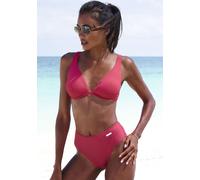 Bügel-Bikini ELBSAND, Damen, Gr. 40, Cup D, rot (hummer), Recycling-Polyamid, unifarben, strukturiert, Bikini-Sets, aus trendiger Rippware, Topseller (98576108-40) hummer