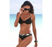 Bügel-Bikini FRENCH CONNECTION "Claire", Damen, Gr. 42, Cup C, schwarz, Recycling-Polyamid, Bikini-Sets, Mit kontrast Details (41832311-42) schwarz