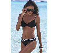 Bügel-Bikini FRENCH CONNECTION "Claire", Gr. 40, Cup C, schwarz, Recycling-Polyamid, kontrastfarbene Details, Bikini-Sets Bügel-Bikini, Mit kontrast Details (41832311-40) schwarz