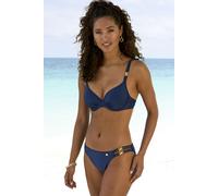 Bügel-Bikini JETTE "Giulia", Gr. 40, Cup B, blau (marine), Polyamid, leicht glänzend, Bikini-Sets Bügel-Bikini, mit goldfarbener Glanzbeschichtung und Accessoires (32769201-40) marine