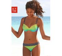 Bügel-Bikini KANGAROOS, Damen, Gr. 36, Cup C, blau (türkis, grün), Polyamid, Animalprint, Bikini-Sets Bügel-Bikini, mit trendigen Details im Leoprint (754239-36) türkis, grün