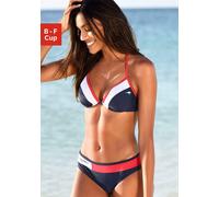 Bügel-Bikini KANGAROOS "Energy", Gr. 38, Cup D, blau (marine), Xtra Life LYCRA, Colorblocking, kontrastfarbene Details, Bikini-Sets Bügel-Bikini, mit Kontrasteinsätzen (70063936-38) marine