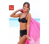Bügel-Bikini LASCANA, Damen, Gr. 46, Cup B, schwarz, Polyamid, Bikini-Sets Bügel-Bikini, mit dekorativer Raffung (54432320-46) schwarz