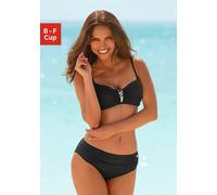Bügel-Bikini LASCANA, Damen, Gr. 46, Cup E, schwarz, Polyamid, unifarben, Bikini-Sets Bügel-Bikini, mit Pailletten-Verzierung (621235-46) schwarz