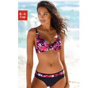 Bügel-Bikini PETITE FLEUR, Damen, Gr. 36, Cup D, lila (beere, bedruckt), Polyamid, floral, Bikini-Sets Bügel-Bikini, mit floralem Druck (24863363-36) beere, bedruckt
