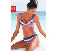 S.OLIVER Bügel-Bikini Damen blau-rot-gestreift Gr.36 Cup F