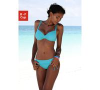 Buffalo Bügel-Bikini-Top Happy, seitlich zu raffen, blau, color=türkis|size=36|cupSize=F