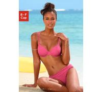 Bügel-Bikini-Top BUFFALO "Happy", Damen, Gr. 38, Cup D, rosa, Microfaser, Polyamid, unifarben, Bikini-Oberteile, seitlich zu raffen (503358-38) rosa