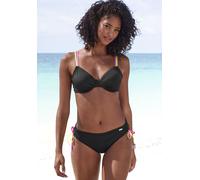 Bügel-Bikini-Top BUFFALO "Pop", Damen, Gr. 40, Cup F, schwarz, Obermaterial: 83% Polyamid, 17% Elasthan. Futter: 100% Polyester, unifarben, kontrastfarbene Details, Bikini-Oberteile, Mit kontrastfarbi