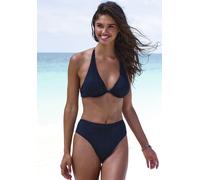Bügel-Bikini-Top COPENHAGEN STUDIOS "Nela", Damen, Gr. 38, Cup D, schwarz, Rippware, Recycling-Polyamid, strukturiert, unifarben, Bikini-Oberteile, aus modischer Strukturware (76563426-38) schwarz