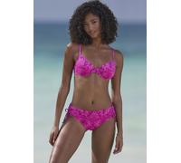 Bügel-Bikini-Top JETTE "Floretta", Damen, Gr. 36, Cup D, lila (beere bedruckt), Recycling-Polyamid, bedruckt, Bikini-Oberteile, in Ton in Ton-Harmonie (59189765-36) beere bedruckt