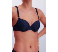 Bügel-Bikini-Top JOOP "Cortina", Damen, Gr. 36, Cup D, blau (navy aop), Microfaser, Obermaterial: 83% Polyamid, 17% Elasthan, Bikini-Oberteile, Cornflower-Design, leicht wattiert (72427059-36) navy ao