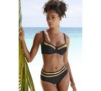 Bügel-Bikini-Top LASCANA "Elodie" Gr. 38, Cup F, goldfarben (schwarz, goldfarben) Damen Bikini-Oberteile (76281564-38) schwarz, goldfarben
