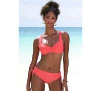 Bügel-Bikini-Top LASCANA "Lolo", Damen, Gr. 42, Cup B, orange (koralle), Recycling-Polyamid, unifarben, Bikini-Oberteile, in modischer Schnittform (61108212-42) koralle