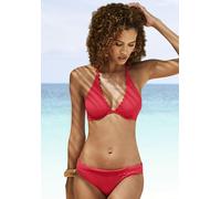 LASCANA Bügel-Bikini-Top Scallop, mit gelaserter Wellenkannte, rot, color=rot|size=44|cupSize=F