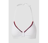 Bügel-Bikini-Top S.OLIVER "Junis", Damen, Gr. 40, Cup E, weiß, Recycling-Polyamid, kontrastfarbene Details, unifarben, Bikini-Oberteile, mit geflochtenen Details (22354313-40) weiß