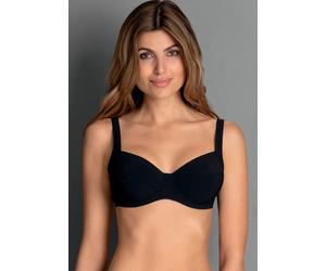Bügel-Bikini-Top ROSA FAIA "Sibel", Damen, Gr. 36, Cup D, schwarz, Microfaser, Polyamid, clean, matt, unifarben, Bikini-Oberteile Bügel-Bikini-Top, formende Bügel, gefütterte Cups, verstellbare Träger