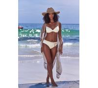 Bügel-Bikini-Top S.OLIVER "Ada", Damen, Gr. 44, Cup C, beige (creme), Recycling-Polyamid, Strukturmuster, Bikini-Oberteile, mit gemusterter Strukturware (55321813-44) creme