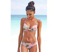 Bügel-Bikini-Top S.OLIVER "Azalea", Damen, Gr. 34, Cup C, rosa (rosa, bedruckt), Microfaser, Microfaser, Recycling-Polyamid, floral, Bikini-Oberteile, im tropischen Druck (22840308-34) rosa, bedruckt
