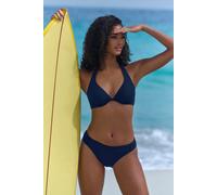 Bügel-Bikini-Top S.OLIVER "Oana", Damen, Gr. 44, Cup F, blau (marine), Microfaser, Strukturmuster, Bikini-Oberteile, mit Strukturmuster (58453901-44) marine