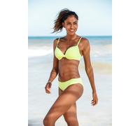 Bügel-Bikini-Top S.OLIVER "Spain", Damen, Gr. 40, Cup D, grün (lime), Microfaser, Microfaser, unifarben, Bikini-Oberteile, mit geraffter Mitte, Topseller (427419-40) lime