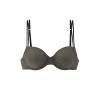 Bügel-Bikini-Top S.OLIVER "Yella", Damen, Gr. 44, Cup E, grün (khaki), Obermaterial: 80% Polyamid, 20% Elasthan. Futter: 92% Polyester, 8% Elasthan, Bikini-Oberteile, mit kontrastfarbenen Details (607