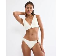 Bügel-Bikini-Top TRIUMPH "Summer Dune P", Damen, Gr. 40, Cup C, weiß (beige), Microfaser, Obermaterial: 83% Polyamid, 17% Elasthan, Bikini-Oberteile, mit Wellenstruktur (82712041-40) beige