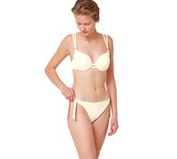 Bügel-Bikini-Top TRIUMPH "Summer Glow WP 01 sd", Damen, Gr. 42, Cup D, weiß (ecru weiß), Microfaser, Elasthan, Recycling-Polyamid, Waffelmuster, strukturiert, unifarben, Bikini-Oberteile Bügel-Bikini-