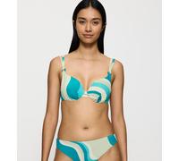 Bügel-Bikini-Top TRIUMPH "Summer Mix & Match WP 02 pt", Damen, Gr. 36, Cup C, blau (blau, light combination), Microfaser, Obermaterial: 80% Polyamid, 20% Elasthan, Bikini-Oberteile, gefüttert, Zierrin