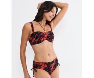 Bügel-Bikini-Top TRIUMPH "Summer Palm DP", Damen, Gr. 36, Cup B, braun, schwarz combination, Microfaser, Obermaterial: 55% Polyamid, 45% Elasthan, Bikini-Oberteile, weich und formend (31493557-36) bra