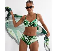 Bügel-Bikini-Top TRIUMPH "Summer Palm W 01", Damen, Gr. 38, Cup G, grün (grün combination), Microfaser, Obermaterial: 55% Polyamid, 45% Elasthan, Bikini-Oberteile, Minimizer - verkleinert die Brust op