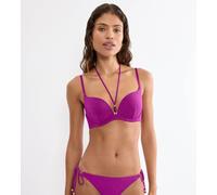 Bügel-Bikini-Top TRIUMPH "Summer Sunset WHU Sweet Heart", Damen, Gr. 42, Cup D, pink (raspberry juice), Glitzergarne;Microfaser, Obermaterial: 70% Polyamid, 16% metallisierte Fasern, 14% Elasthan, Bik