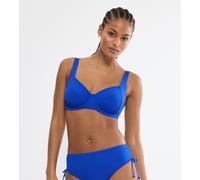Bügel-Bikini-Top TRIUMPH "Summer Twist W 01", Damen, Gr. 42, Cup F, blau (racing blau), Microfaser, Obermaterial: 77% Polyamid, 23% Elasthan, Bikini-Oberteile, Minimizer - verkleinert die Brust optisc