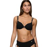 Bügel-Bikini-Top TRIUMPH "Summer Twist WP 01", Damen, Gr. 44, Cup B, schwarz, Microfaser, Obermaterial: 77% Polyamid, 23% Elasthan, Bikini-Oberteile, gepolstert, Zierringe (94718605-44) schwarz