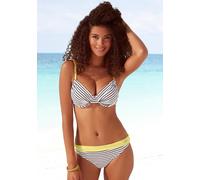 Bügel-Bikini-Top VENICE BEACH "Camie", Damen, Gr. 36, Cup E, grün (schwarz, weiß, limette), Recycling-Polyamid, gestreift, kontrastfarbene Details, Bikini-Oberteile, mit Doppelträgern (98243268-36) sc