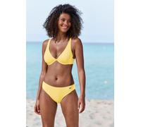 Bügel-Bikini-Top VENICE BEACH "Lucky", Damen, Gr. 36, Cup B, gelb, Recycling-Polyamid, Strukturmuster, Bikini-Oberteile, aus gerippter Strukturware (47993904-36) gelb