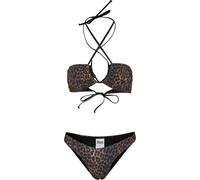 Bügel-Bikini URBAN CLASSICS "Urban Classics Damen Ladies AOP Hot V Bikini", Damen, Gr. S, N-Gr, braun (braunleo), 85% Polyester, 15% Elasthan, Bikini-Sets Bügel-Bikini (34798415-S) braunleo