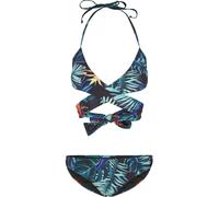 Bügel-Bikini URBAN CLASSICS "Urban Classics Damen Ladies Draped Pattern Bikini", Damen, Gr. S, N-Gr, bunt (vriesea schwarz), 85% Polyester, 15% Elasthan, Bikini-Sets Bügel-Bikini (92395362-S) vriesea